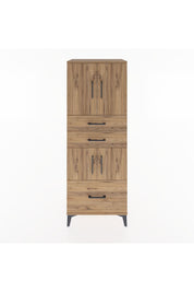 Hyperion Dolap 3 Raflı 3 Çekmeceli 4 Kapaklı 60x44x163 Çam-Çam