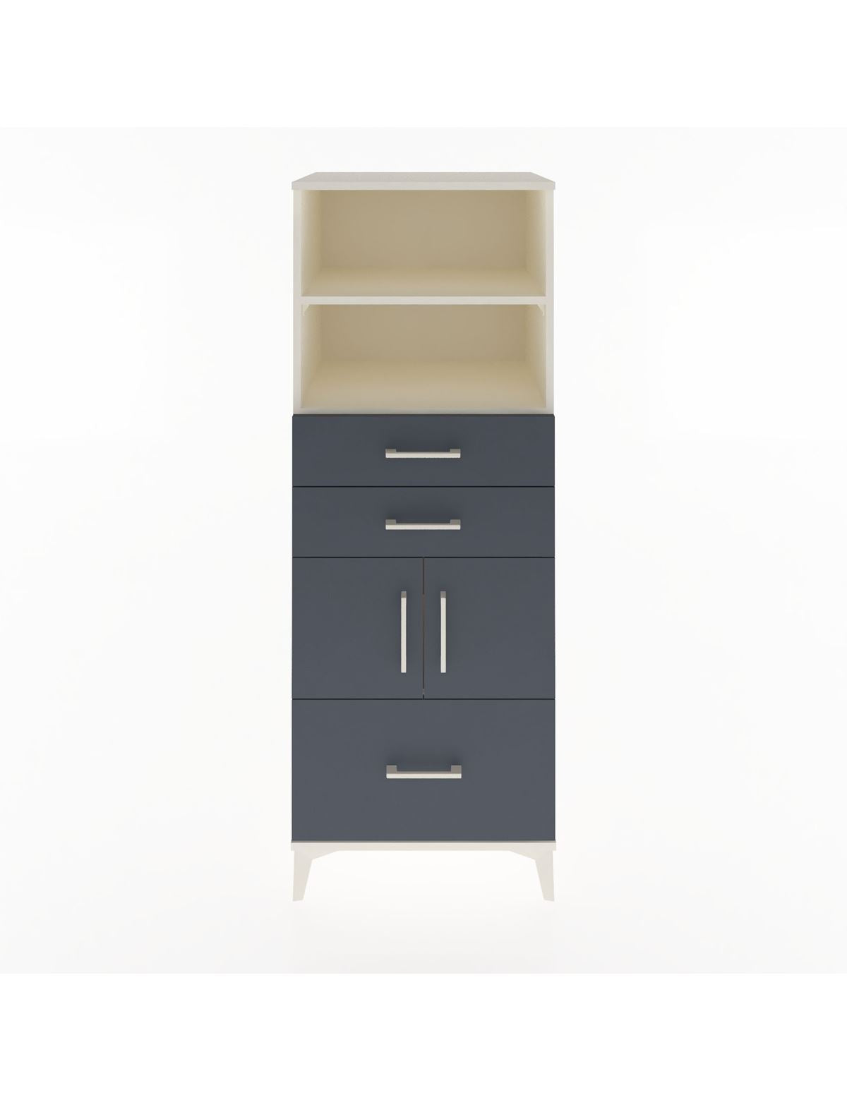 Hyperion Dolap 3 Raflı 3 Çekmeceli 2 Kapaklı 60x44x163 Aytaşı-Antrasit