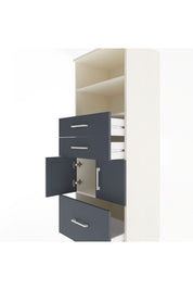 Hyperion Dolap 3 Raflı 3 Çekmeceli 2 Kapaklı 60x44x163 Aytaşı-Antrasit