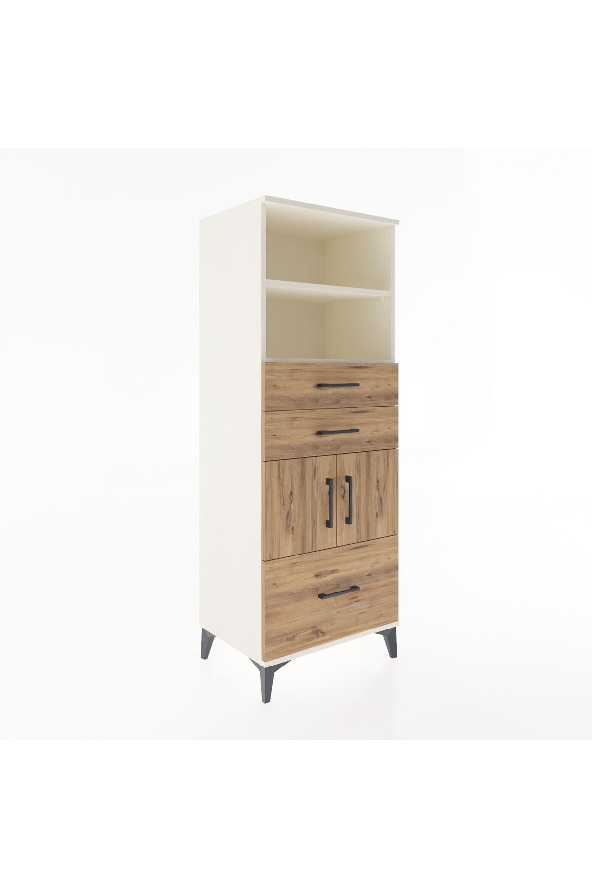 Hyperion Dolap 3 Raflı 3 Çekmeceli 2 Kapaklı 60x44x163 Aytaşı-Çam