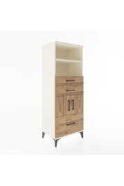 Hyperion Dolap 3 Raflı 3 Çekmeceli 2 Kapaklı 60x44x163 Aytaşı-Çam