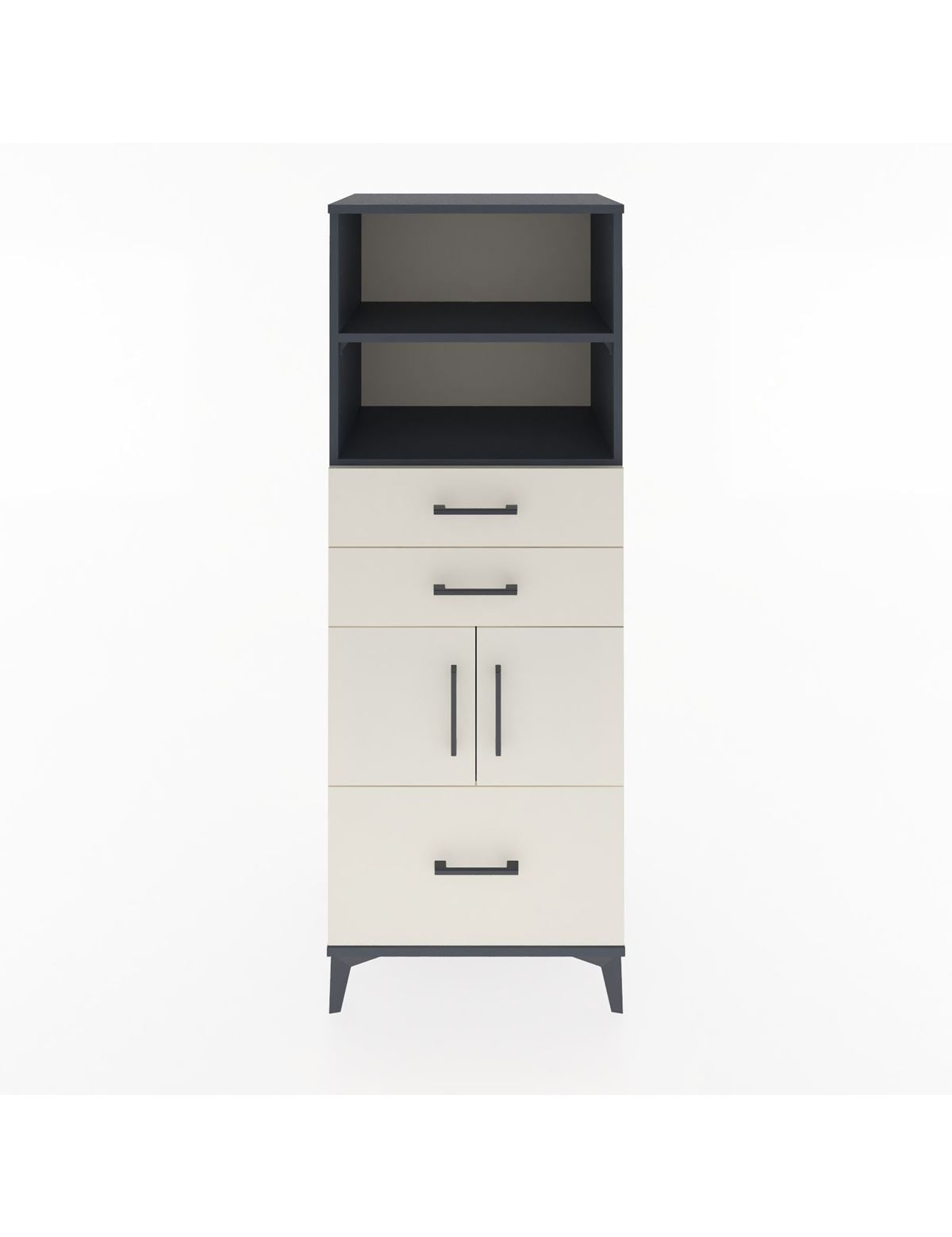 Hyperion Dolap 3 Raflı 3 Çekmeceli 2 Kapaklı 60x44x163 Antrasit-Aytaşı