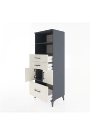 Hyperion Dolap 3 Raflı 3 Çekmeceli 2 Kapaklı 60x44x163 Antrasit-Aytaşı