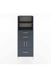 Hyperion Dolap 3 Raflı 3 Çekmeceli 2 Kapaklı 60x44x163 Antrasit-Antrasit