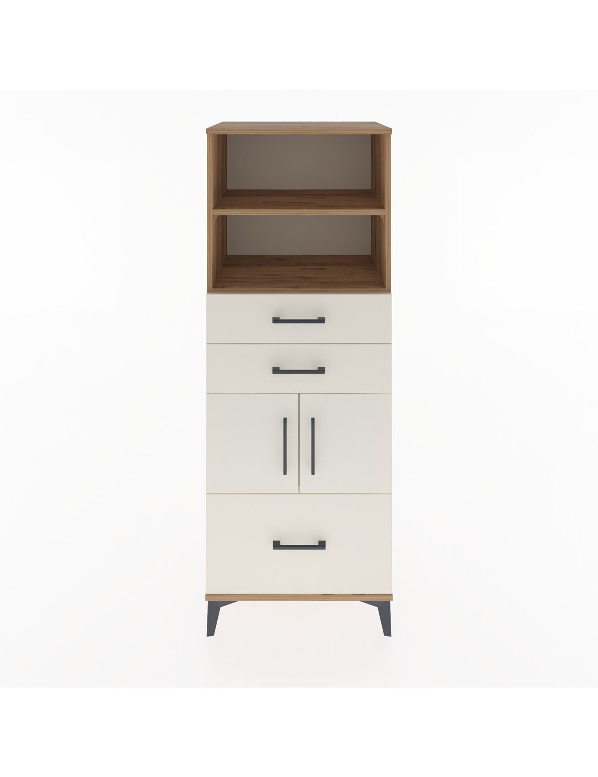 Hyperion Dolap 3 Raflı 3 Çekmeceli 2 Kapaklı 60x44x163 Çam-Aytaşı