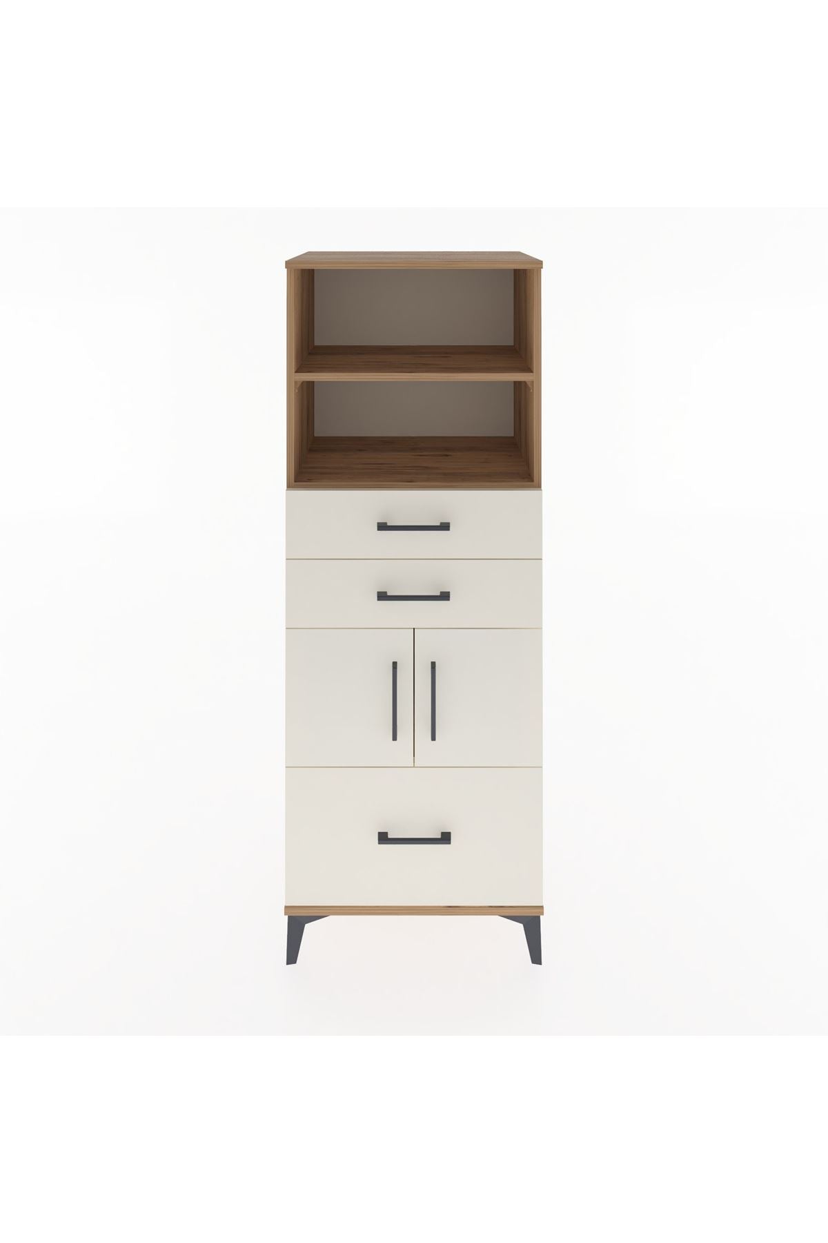 Hyperion Dolap 3 Raflı 3 Çekmeceli 2 Kapaklı 60x44x163 Çam-Aytaşı