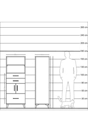 Hyperion Dolap 3 Raflı 3 Çekmeceli 2 Kapaklı 60x44x163 Çam-Aytaşı