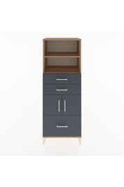 Hyperion Dolap 3 Raflı 3 Çekmeceli 2 Kapaklı 60x44x163 Çam-Antrasit