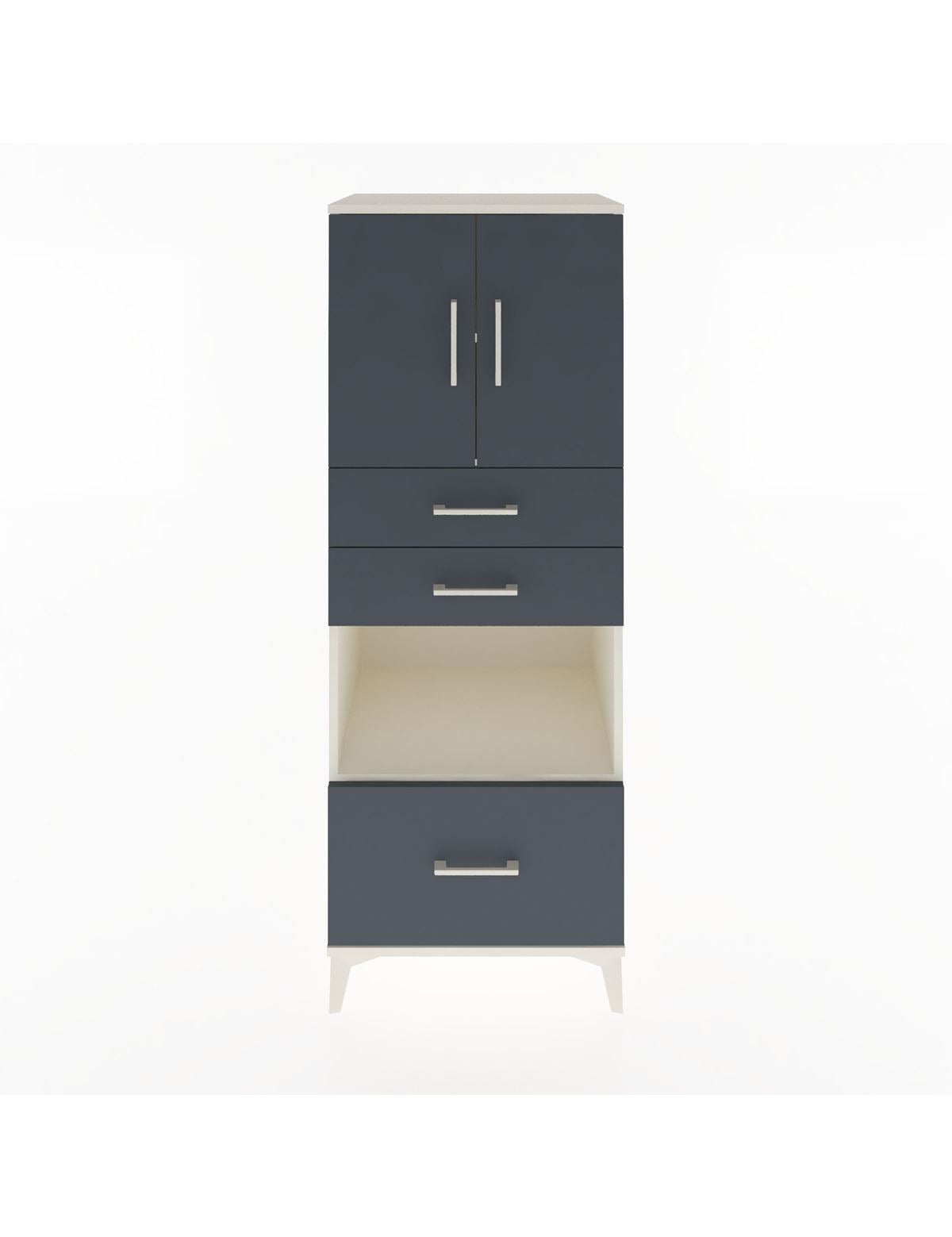 Hyperion Dolap 3 Raflı 3 Çekmeceli 2 Kapaklı 60x44x163 Aytaşı-Antrasit