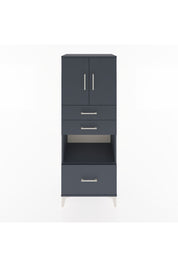 Hyperion Dolap 3 Raflı 3 Çekmeceli 2 Kapaklı 60x44x163 Antrasit-Antrasit