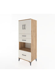 Hyperion Dolap 3 Raflı 3 Çekmeceli 2 Kapaklı 60x44x163 Çam-Aytaşı