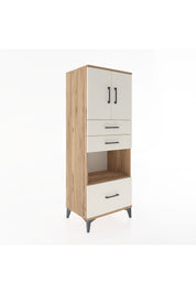 Hyperion Dolap 3 Raflı 3 Çekmeceli 2 Kapaklı 60x44x163 Çam-Aytaşı