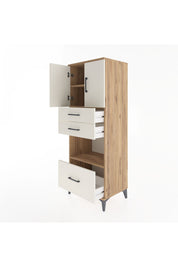 Hyperion Dolap 3 Raflı 3 Çekmeceli 2 Kapaklı 60x44x163 Çam-Aytaşı