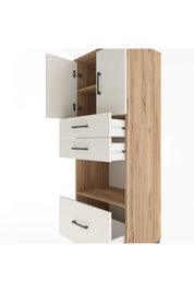 Hyperion Dolap 3 Raflı 3 Çekmeceli 2 Kapaklı 60x44x163 Çam-Aytaşı