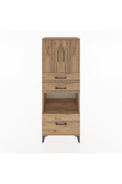 Hyperion Dolap 3 Raflı 3 Çekmeceli 2 Kapaklı 60x44x163 Çam-Çam