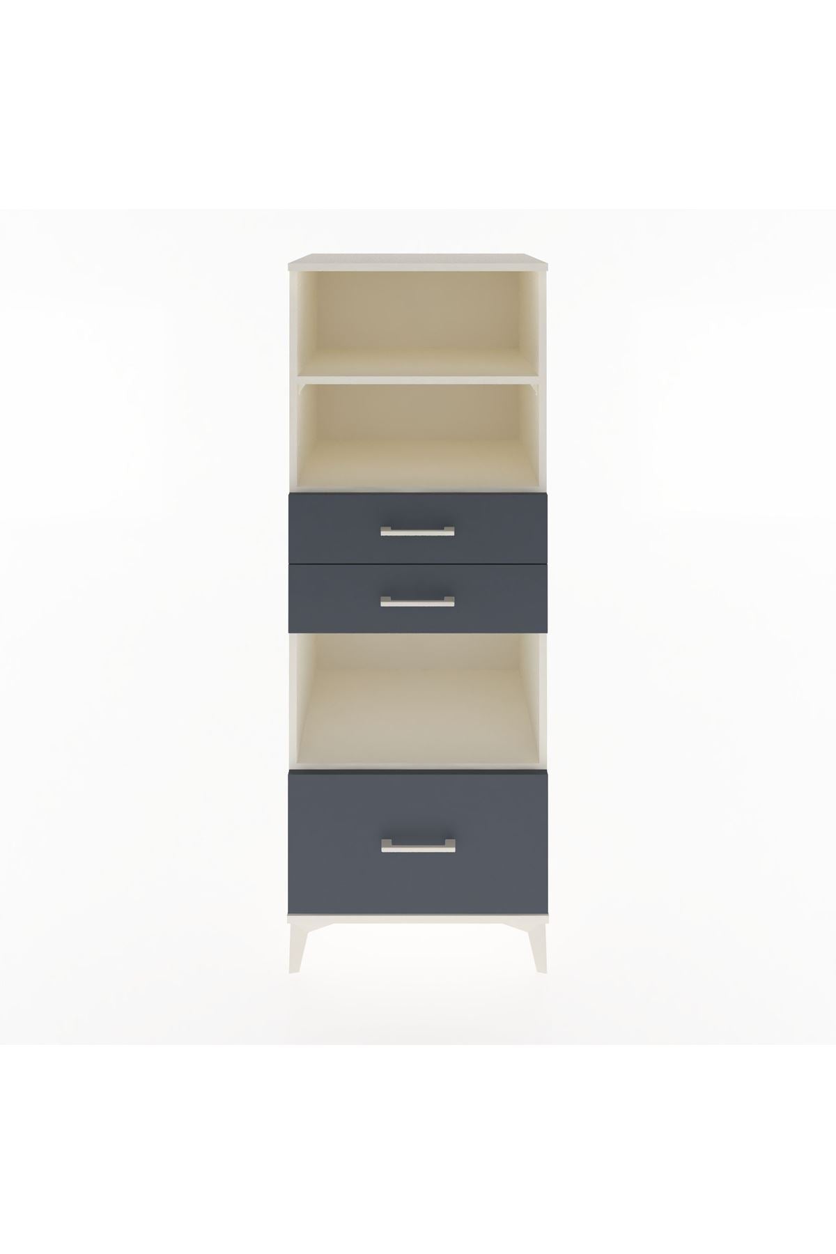 Hyperion Dolap 3 Raflı 3 Çekmeceli 60x44x163 Aytaşı-Antrasit