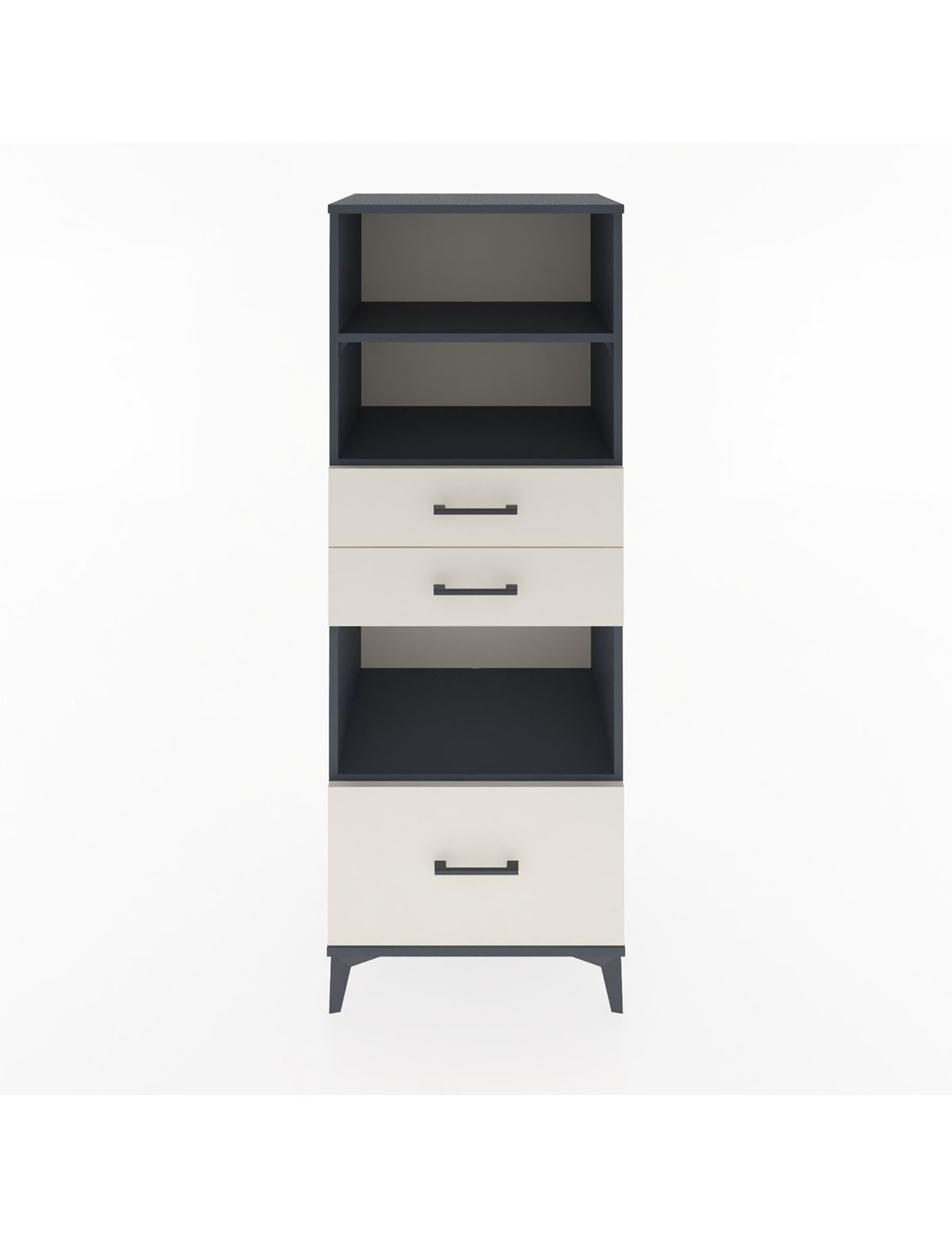 Hyperion Dolap 3 Raflı 3 Çekmeceli 60x44x163 Antrasit-Aytaşı