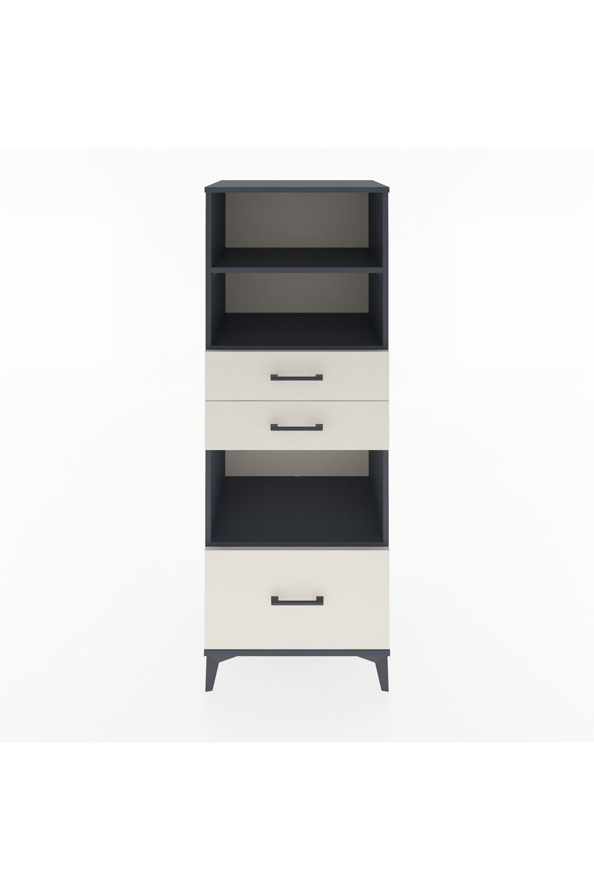 Hyperion Dolap 3 Raflı 3 Çekmeceli 60x44x163 Antrasit-Aytaşı