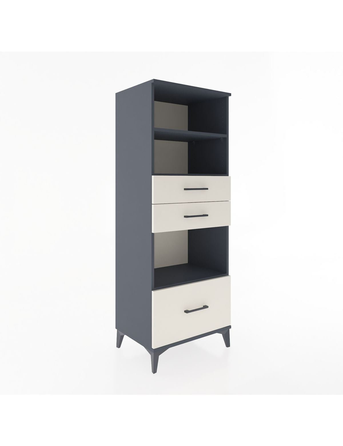 Hyperion Dolap 3 Raflı 3 Çekmeceli 60x44x163 Antrasit-Aytaşı