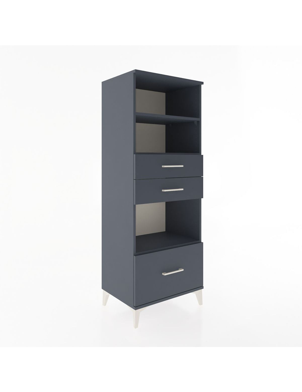 Hyperion Dolap 3 Raflı 3 Çekmeceli 60x44x163 Antrasit-Antrasit