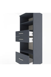 Hyperion Dolap 3 Raflı 3 Çekmeceli 60x44x163 Antrasit-Antrasit