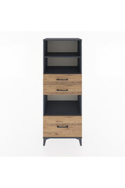 Hyperion Dolap 3 Raflı 3 Çekmeceli 60x44x163 Antrasit-Çam