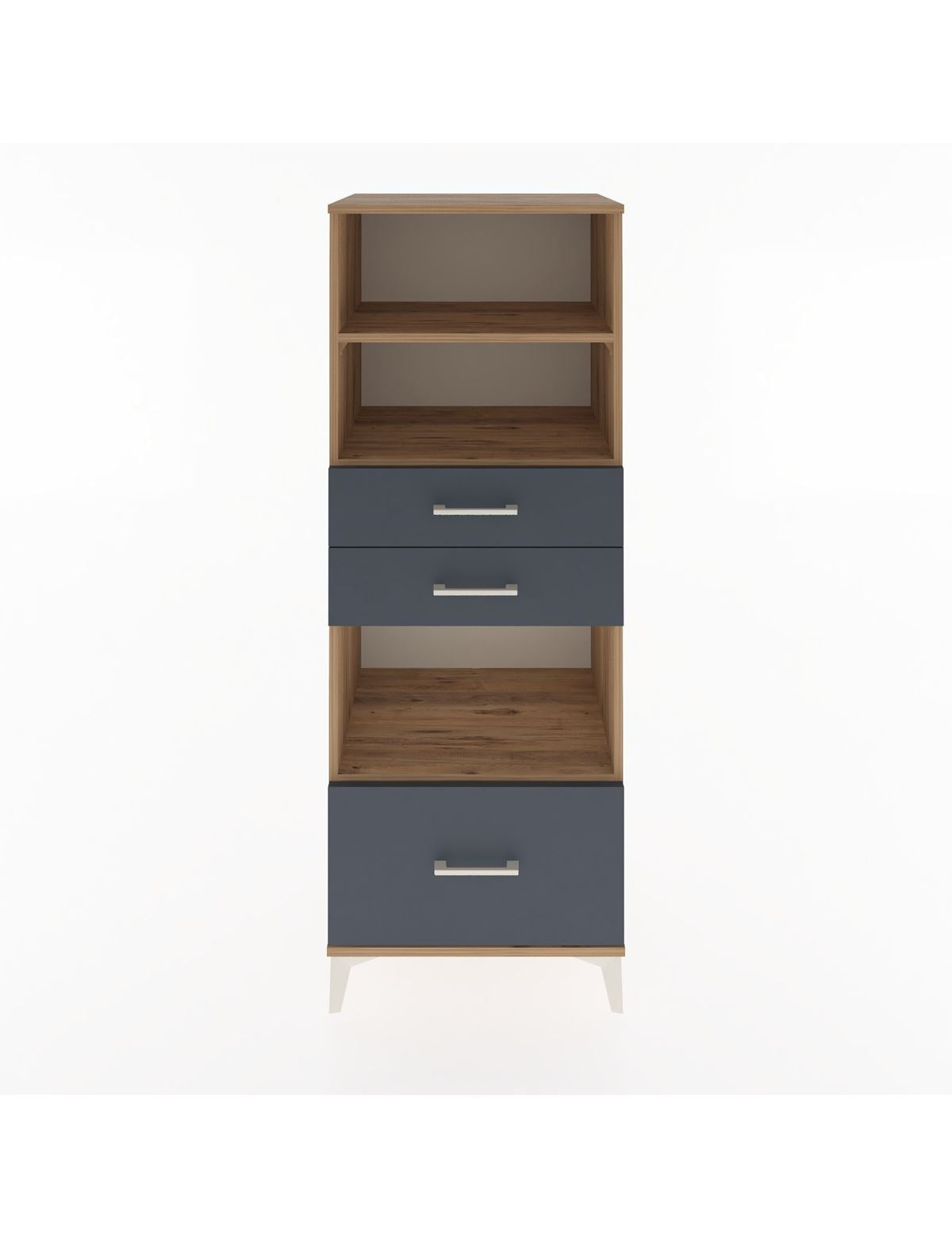 Hyperion Dolap 3 Raflı 3 Çekmeceli 60x44x163 Çam-Antrasit