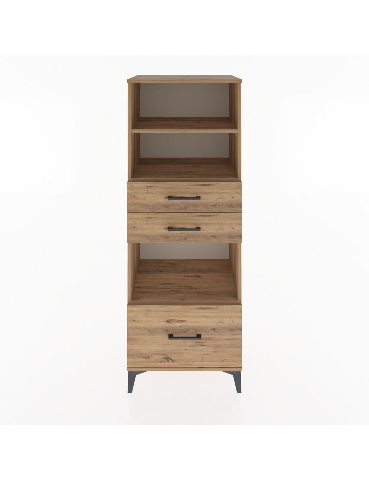 Hyperion Dolap 3 Raflı 3 Çekmeceli 60x44x163 Çam-Çam