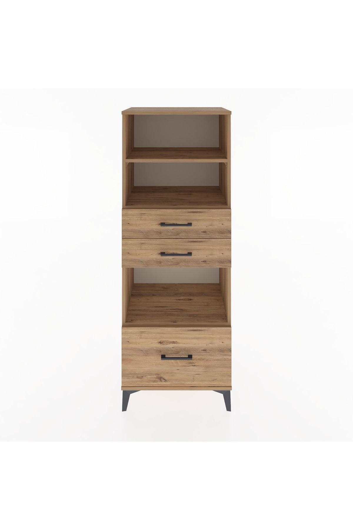 Hyperion Dolap 3 Raflı 3 Çekmeceli 60x44x163 Çam-Çam