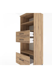 Hyperion Dolap 3 Raflı 3 Çekmeceli 60x44x163 Çam-Çam