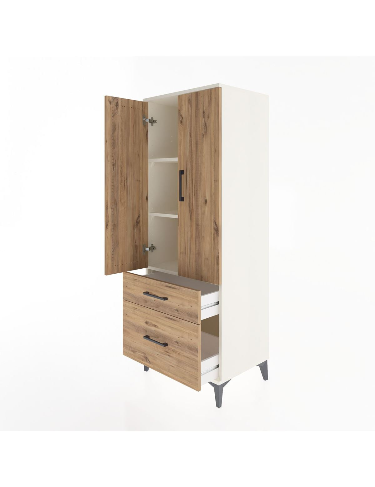 Hyperion Dolap 3 Raflı 2 Çekmeceli 2 Kapaklı 60x44x163 - S53M013V3B