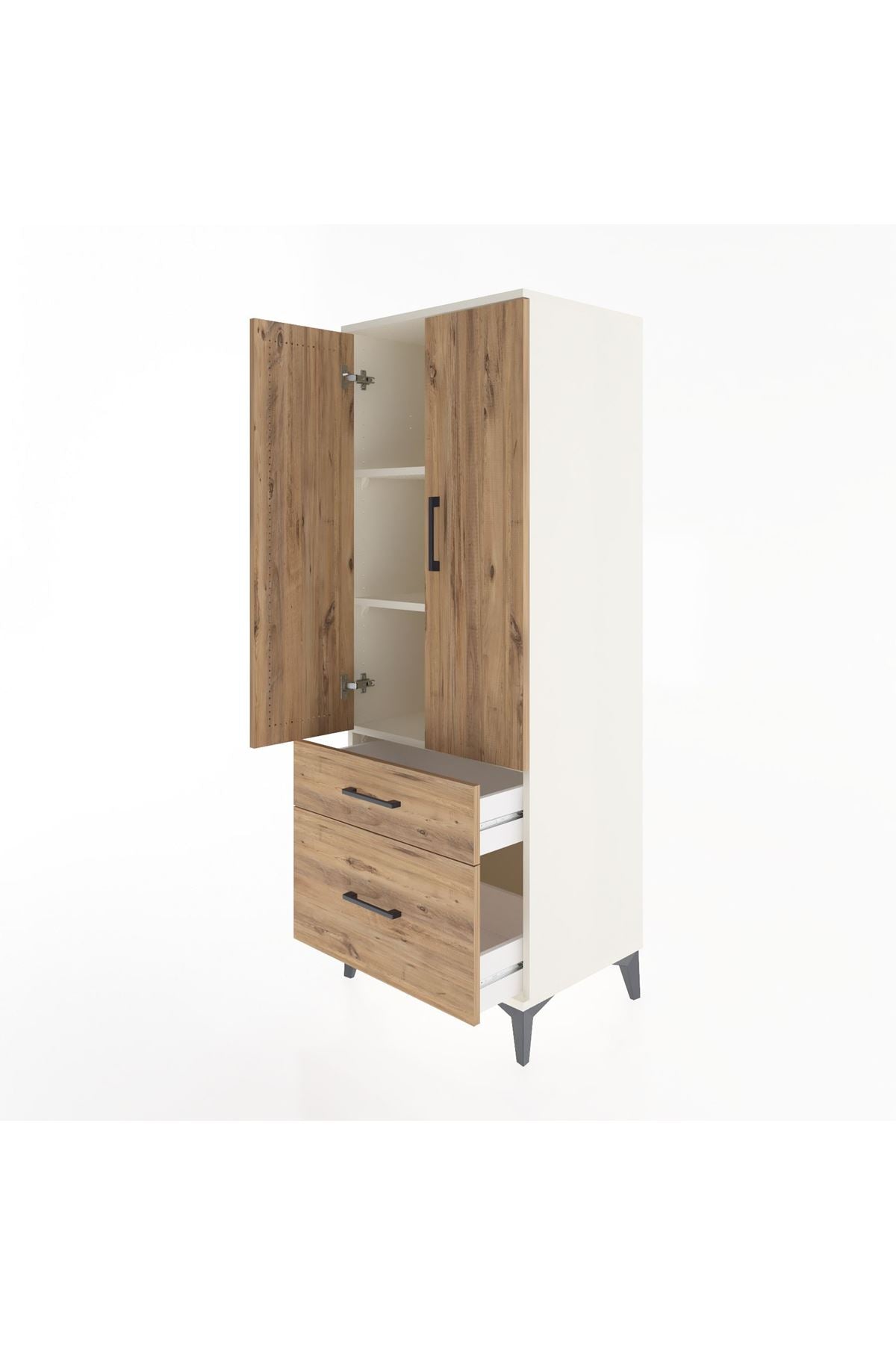 Hyperion Dolap 3 Raflı 2 Çekmeceli 2 Kapaklı 60x44x163 Aytaşı-Çam