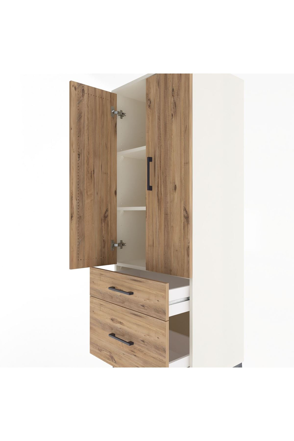 Hyperion Dolap 3 Raflı 2 Çekmeceli 2 Kapaklı 60x44x163 Aytaşı-Çam