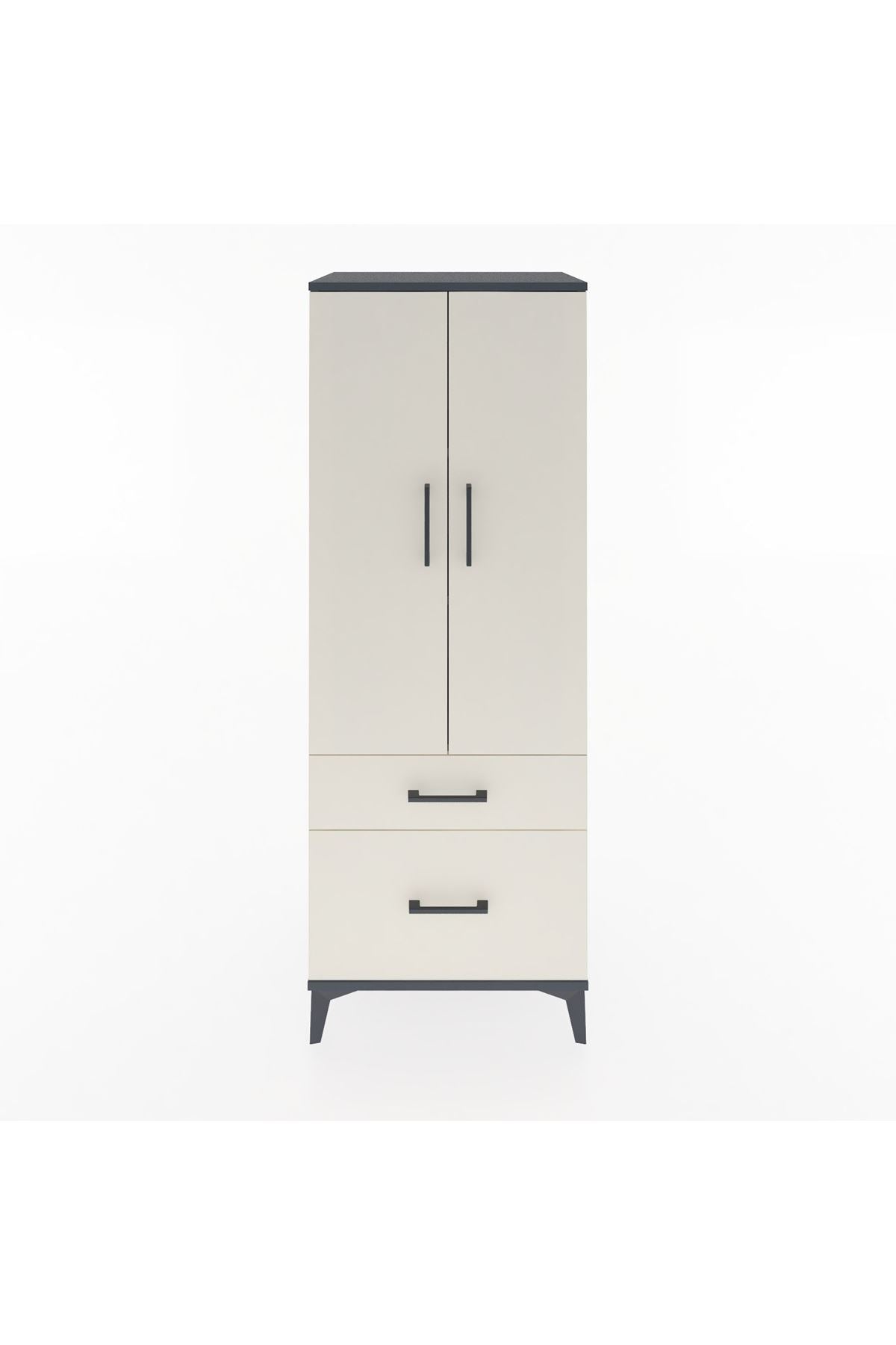 Hyperion Dolap 3 Raflı 2 Çekmeceli 2 Kapaklı 60x44x163 Antrasit-Aytaşı