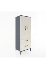 Hyperion Dolap 3 Raflı 2 Çekmeceli 2 Kapaklı 60x44x163 Antrasit-Aytaşı