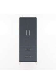 Hyperion Dolap 3 Raflı 2 Çekmeceli 2 Kapaklı 60x44x163 Antrasit-Antrasit