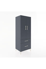 Hyperion Dolap 3 Raflı 2 Çekmeceli 2 Kapaklı 60x44x163 Antrasit-Antrasit