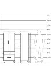 Hyperion Dolap 3 Raflı 2 Çekmeceli 2 Kapaklı 60x44x163 Antrasit-Antrasit