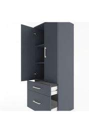 Hyperion Dolap 3 Raflı 2 Çekmeceli 2 Kapaklı 60x44x163 Antrasit-Antrasit