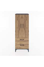 Hyperion Dolap 3 Raflı 2 Çekmeceli 2 Kapaklı 60x44x163 Antrasit-Çam