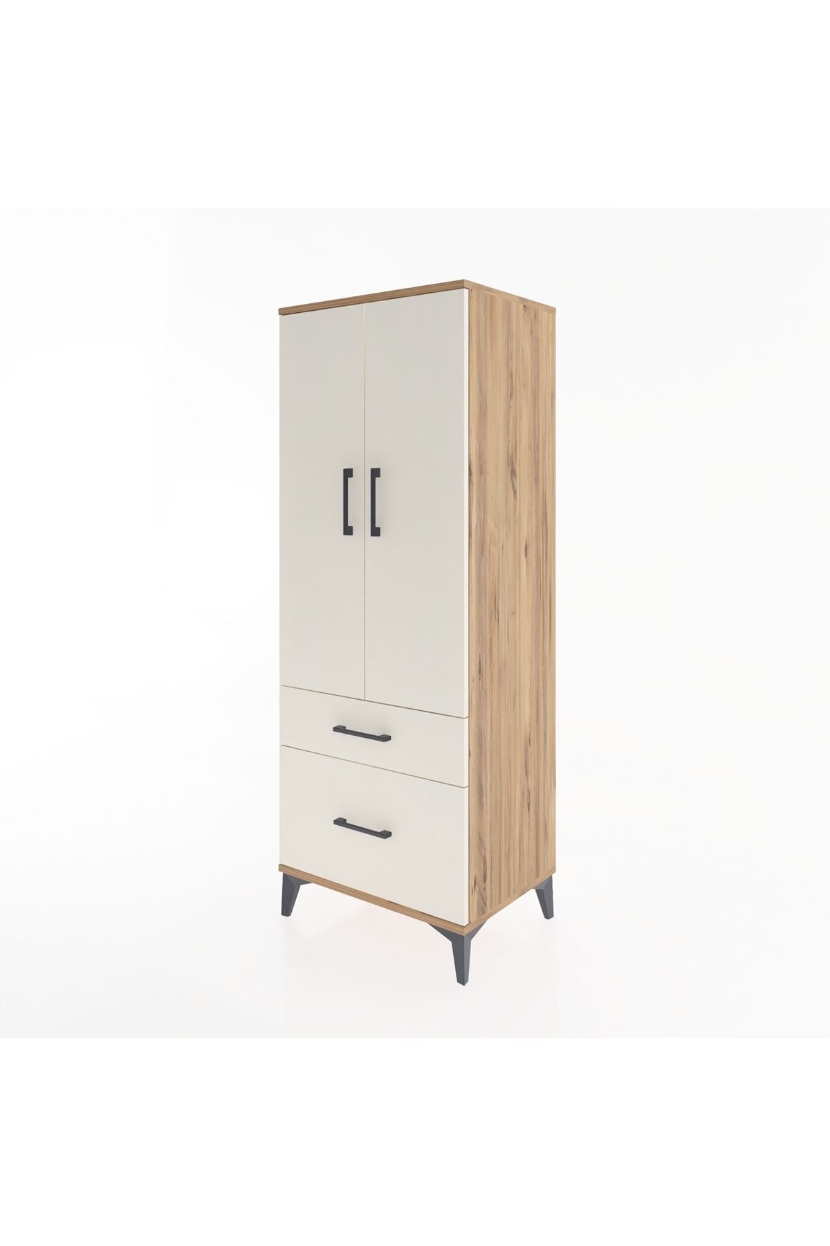 Hyperion Dolap 3 Raflı 2 Çekmeceli 2 Kapaklı 60x44x163 Çam-Aytaşı