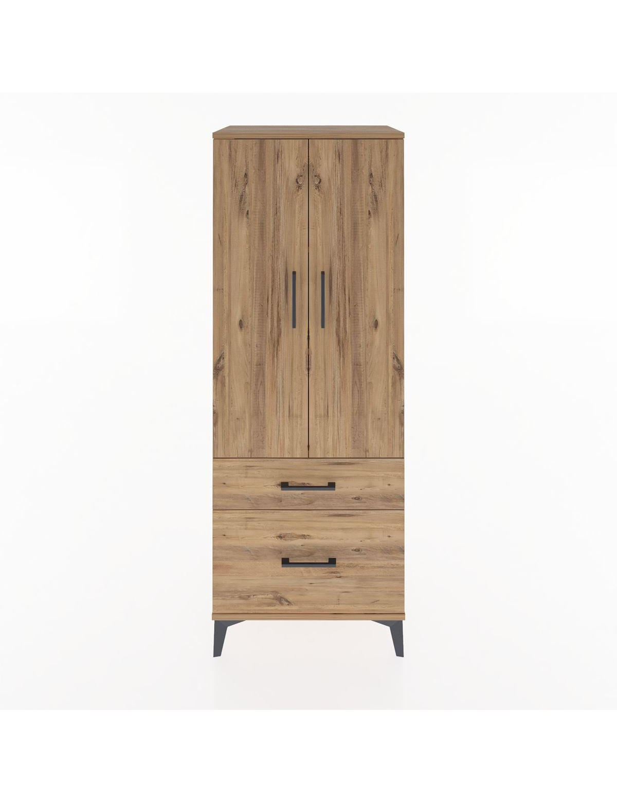 Hyperion Dolap 3 Raflı 2 Çekmeceli 2 Kapaklı 60x44x163 Çam-Çam