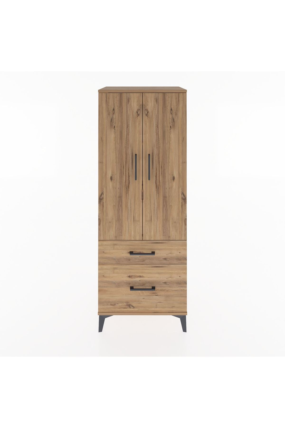 Hyperion Dolap 3 Raflı 2 Çekmeceli 2 Kapaklı 60x44x163 Çam-Çam