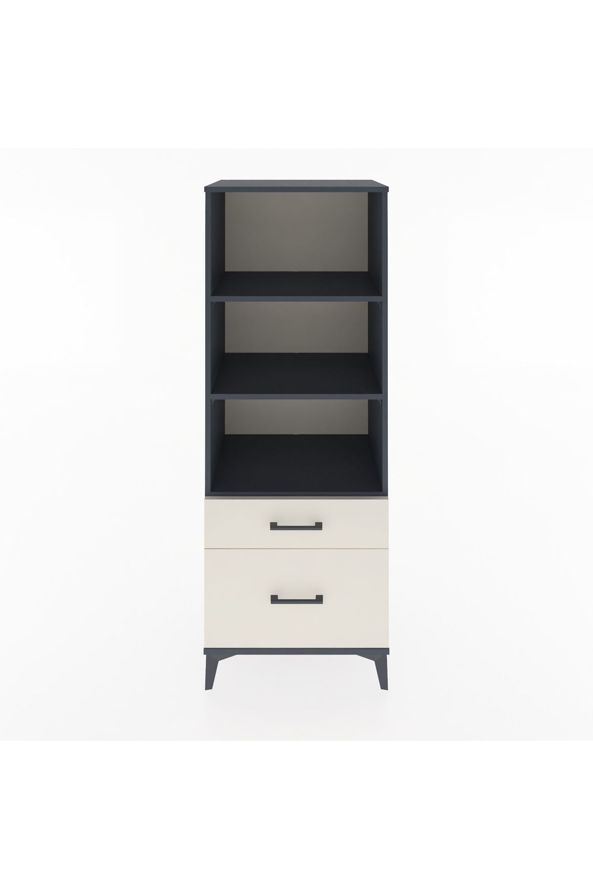 Hyperion Dolap 3 Raflı 2 Çekmeceli 60x44x163 Antrasit-Aytaşı