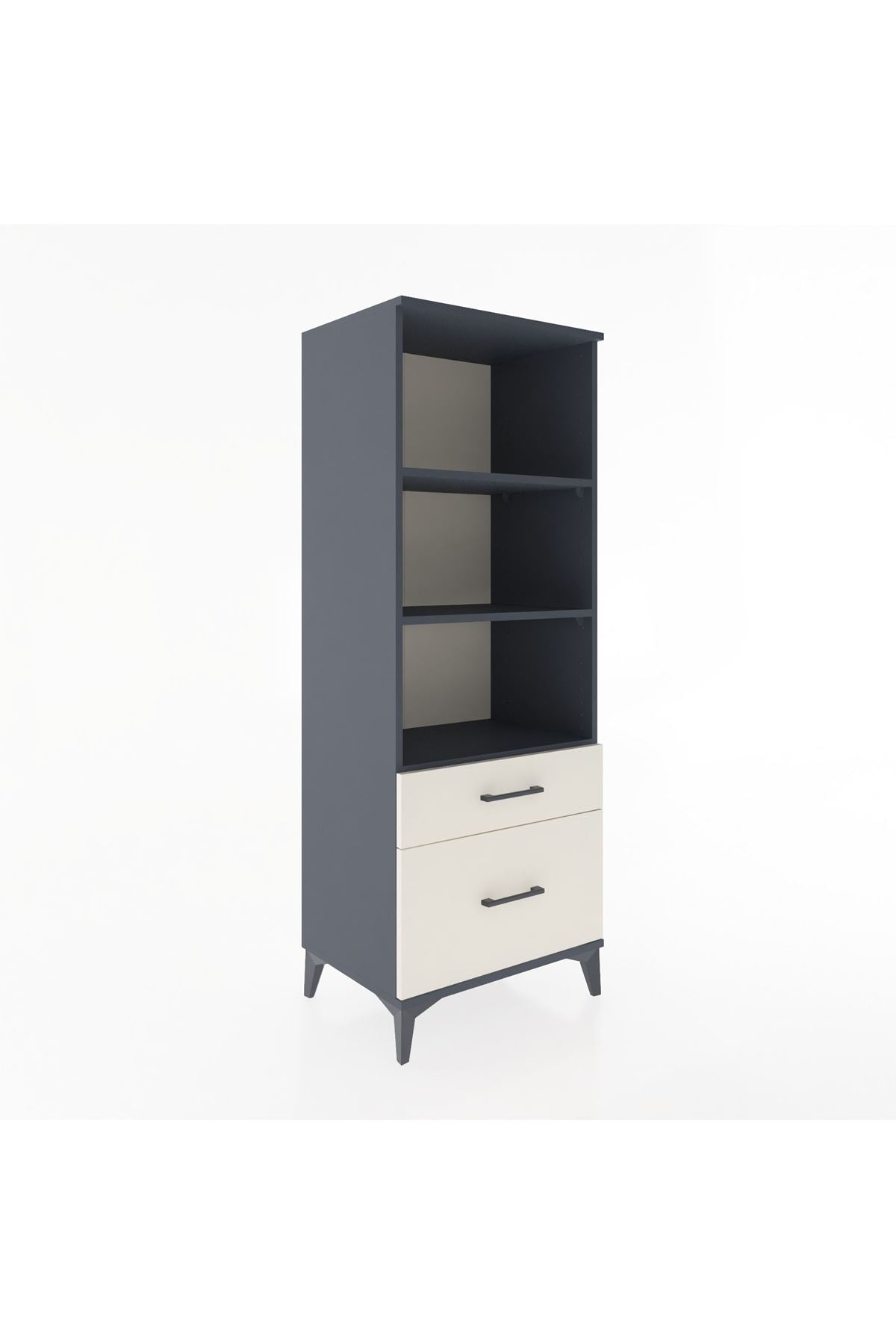Hyperion Dolap 3 Raflı 2 Çekmeceli 60x44x163 Antrasit-Aytaşı