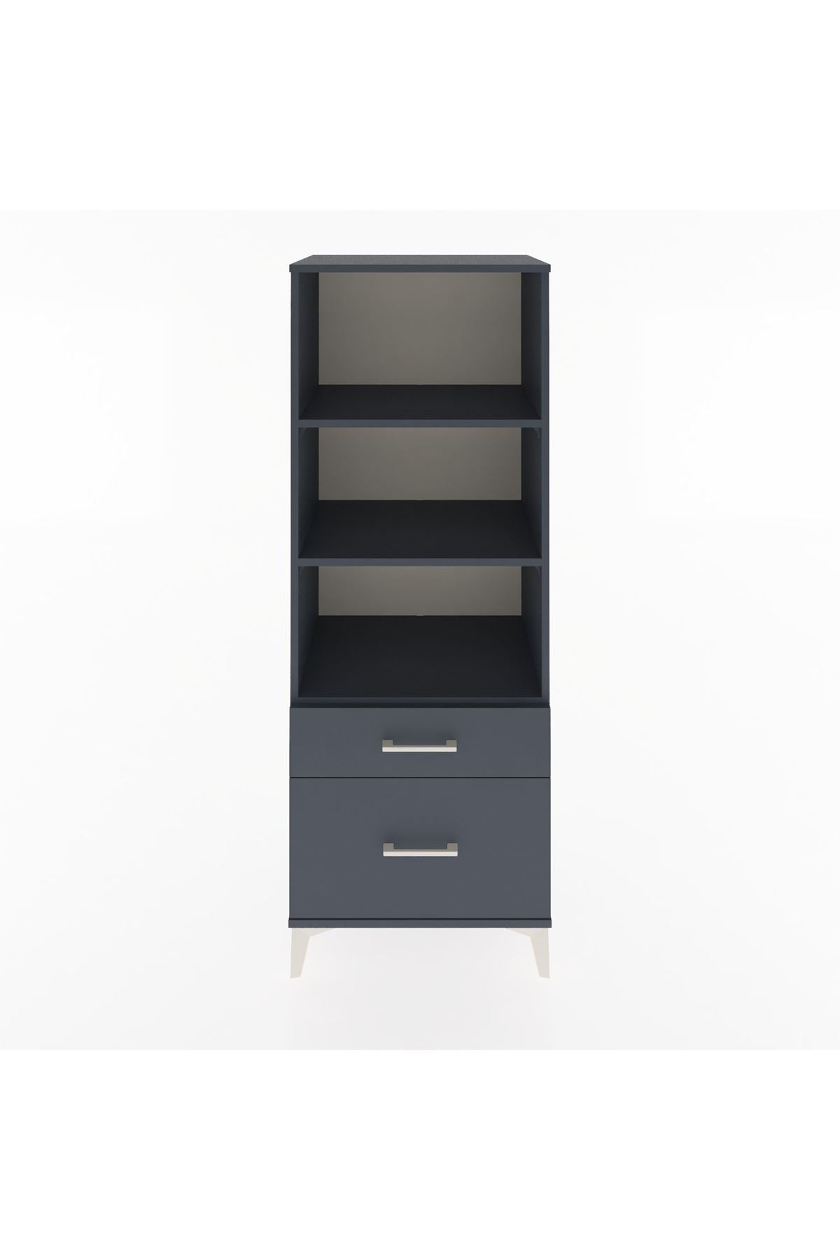 Hyperion Dolap 3 Raflı 2 Çekmeceli 60x44x163 Antrasit-Antrasit