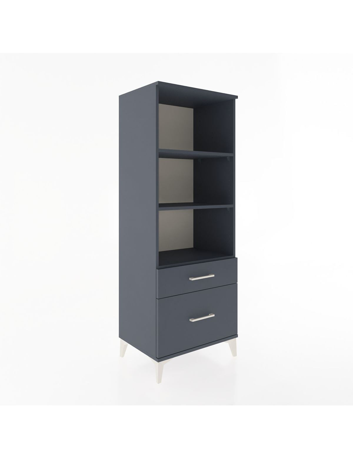 Hyperion Dolap 3 Raflı 2 Çekmeceli 60x44x163 Antrasit-Antrasit