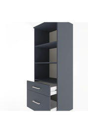 Hyperion Dolap 3 Raflı 2 Çekmeceli 60x44x163 Antrasit-Antrasit