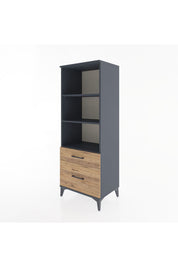 Hyperion Dolap 3 Raflı 2 Çekmeceli 60x44x163 Antrasit-Çam