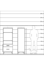 Hyperion Dolap 3 Raflı 2 Çekmeceli 60x44x163 Antrasit-Çam